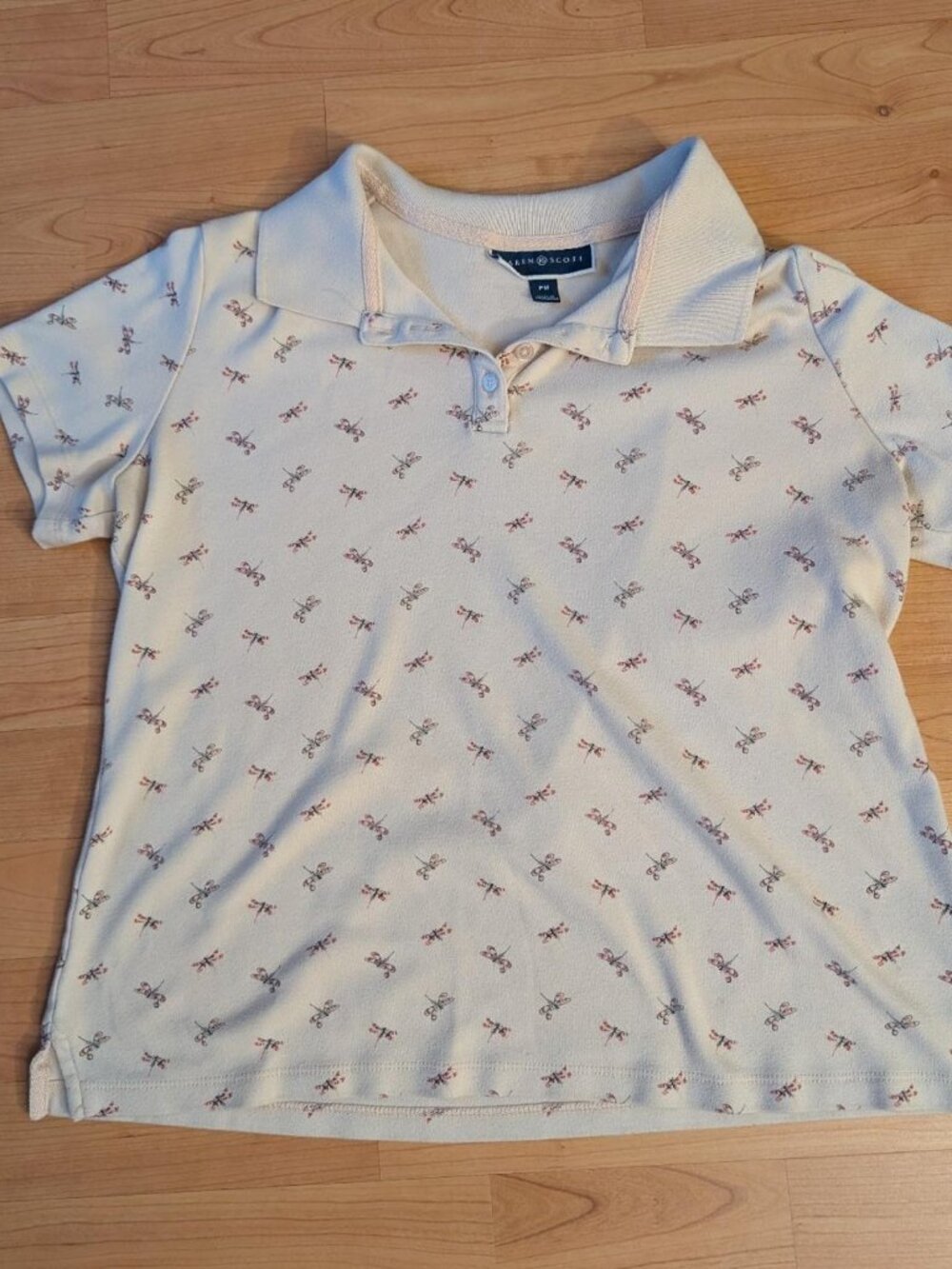 Women's Karen Scott Dragonfly button-down blouse size PM